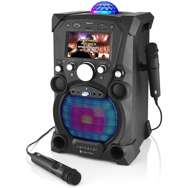 Alt view image 2 of 7 - Singing Machine Carnival 8 GB Bluetooth MP3 Karaoke System - Black