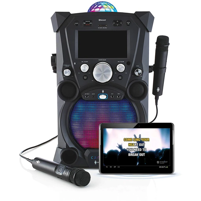 Alt view image 4 of 7 - Singing Machine Carnival 8 GB Bluetooth MP3 Karaoke System - Black