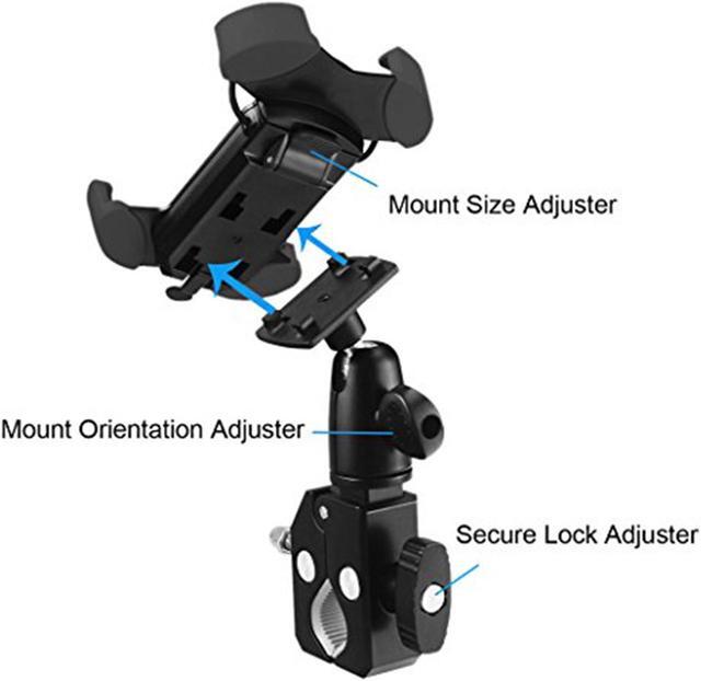 Alt view image 4 of 7 - G-Cord Bike Mount & Adjustable Cradle Holder for Most Smartphones Models, Black