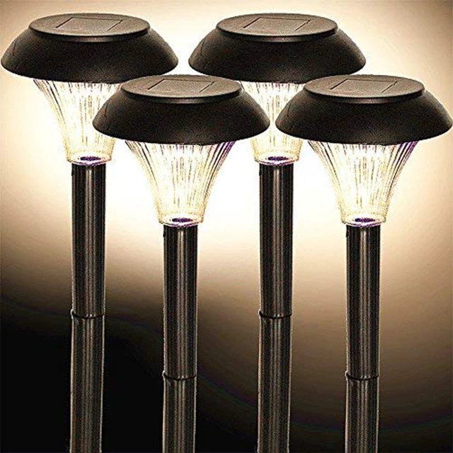 Alt view image 4 of 7 - 4 Pack Solar Garden Outdoor LED Stake Lighting Solar Pathway, Walkway, & Patio