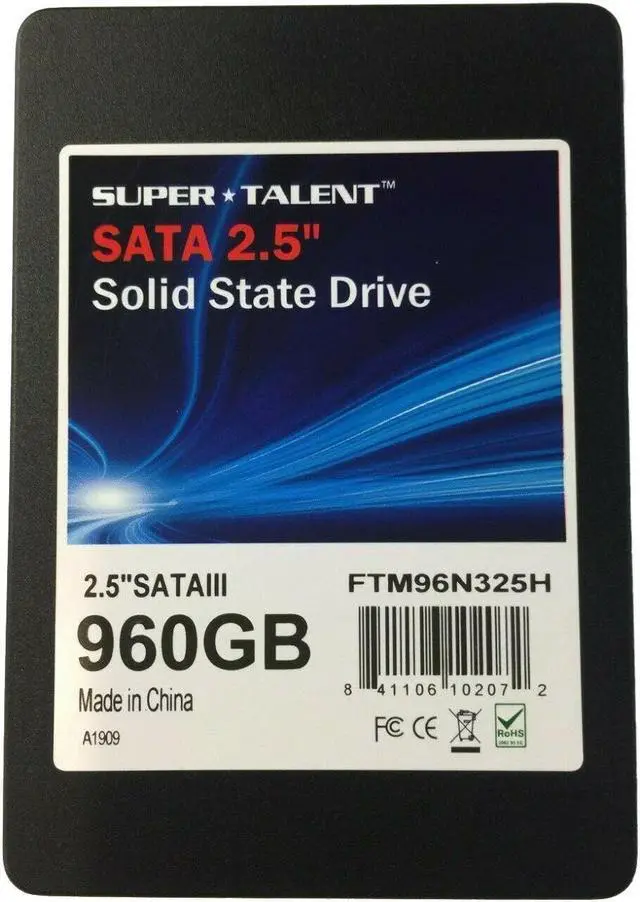 Alt view image 2 of 7 - Super Talent 960GB TeraNova 2.5 inch SATA3 Solid State Drive MLC Model FTM96N325H