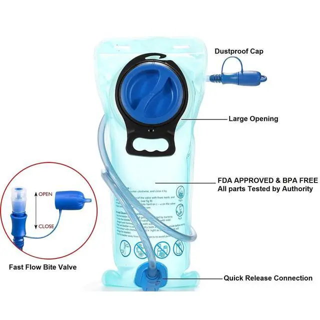 Alt view image 4 of 5 - 2L Hydration Insulated Lightweight Water Bladder Outdoor Hiking Camping Backpack