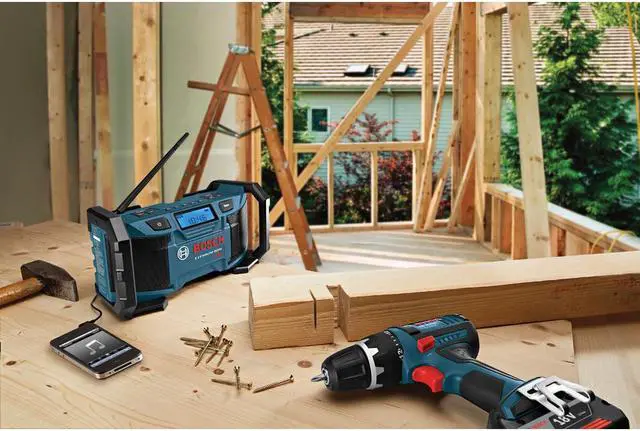 Alt view image 10 of 10 - Bosch PB180 18V Lithium-Ion AM/FM Radio with MP3 Compatibility