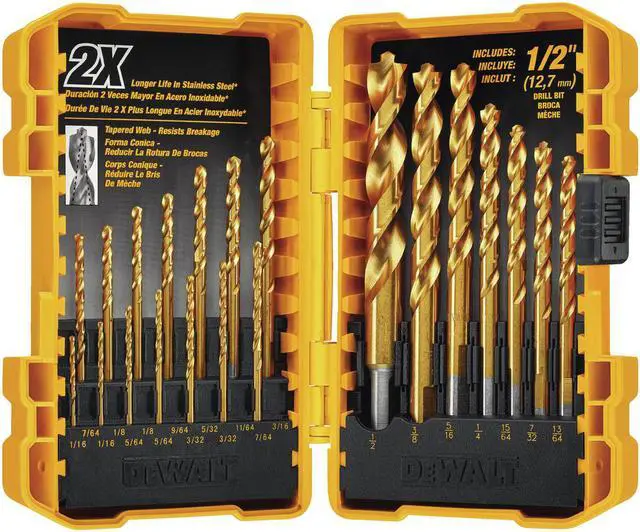 Alt view image 2 of 7 - DeWalt DW1361 21-Piece Titanium Pilot Point Drill Bit Set