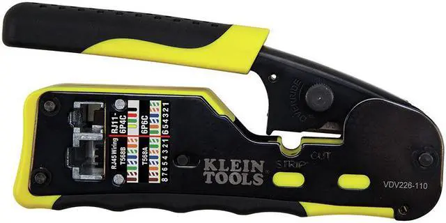 Alt view image 10 of 20 - KLEIN TOOLS VDV226-110 6 3/32 in Ratchet Crimper CAT3, CAT6/6A