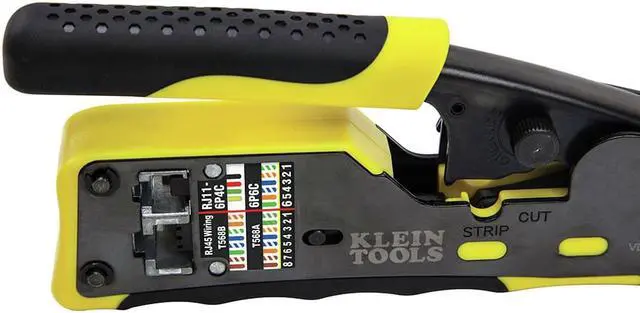 Alt view image 12 of 20 - KLEIN TOOLS VDV226-110 6 3/32 in Ratchet Crimper CAT3, CAT6/6A