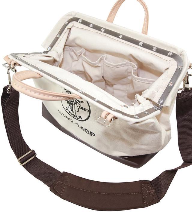 Alt view image 5 of 15 - KLEIN TOOLS 5102-14SP Tool Bag, Brown, Canvas, 10 Pockets