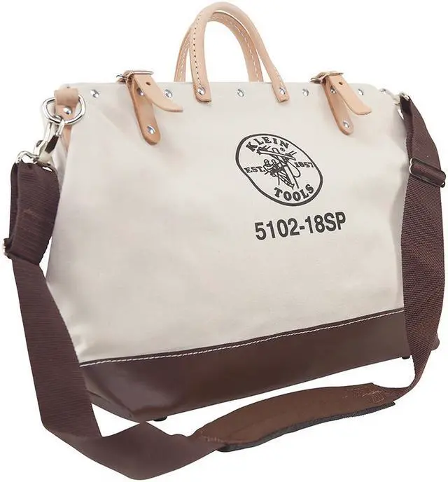 Alt view image 3 of 14 - KLEIN TOOLS 5102-18SP Tool Bag, Brown, Canvas, 13 Pockets