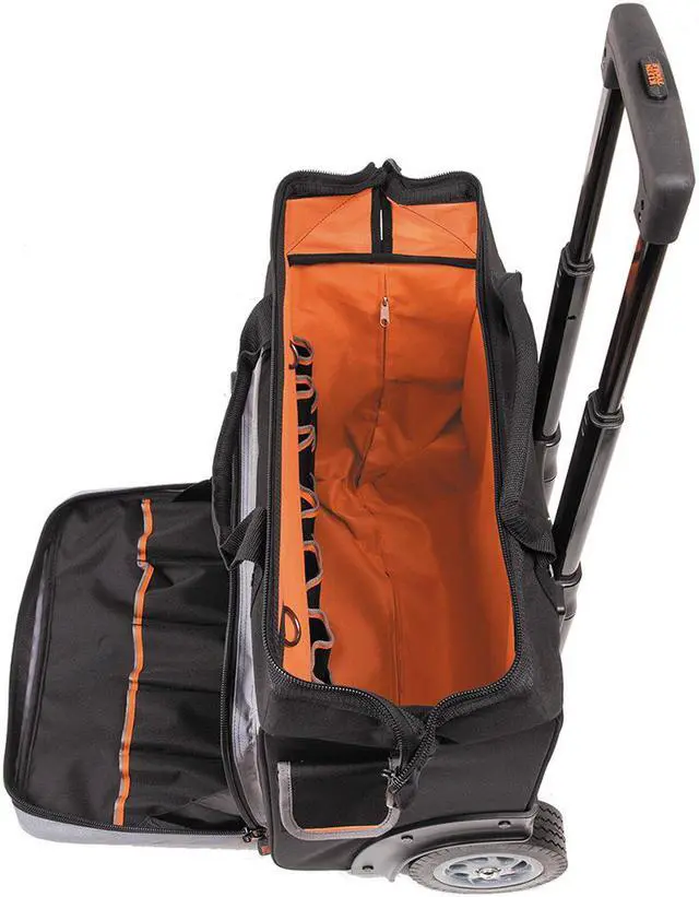 Alt view image 4 of 16 - Klein Tools - 55452RTB - Klein Tools Tradesman Pro Carrying Case (Roller) for Tools - Metal Frame, 600D Ballistic Weave - Handle - 14 Height x 19 Width x 12.5 Depth