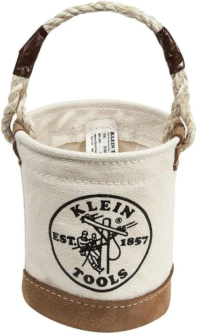 Alt view image 9 of 9 - KLEIN TOOLS 5104MINI Bucket Bag, White, Mini Leather, 1 Pockets
