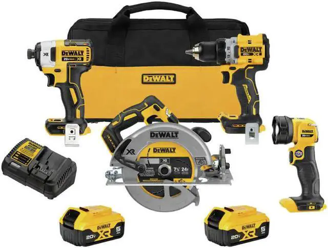Main image of Dewalt DCK447P2 20V MAX XR Brushless Lithium-Ion 4-Tool Combo Kit with (2) Batteries