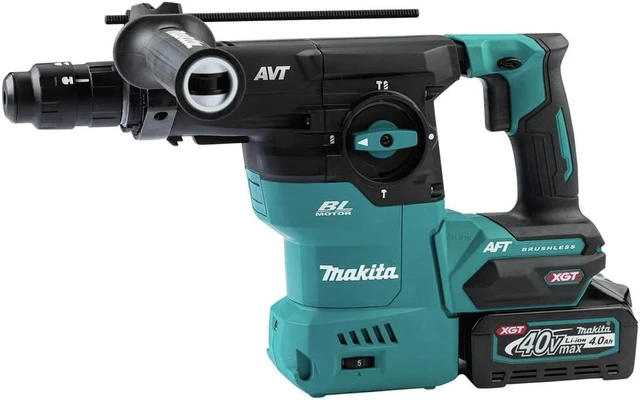 Alt view image 2 of 5 - Makita GRH09M1 40V Max XGT Brushless Lithium-Ion 1-3/16 in. Cordless AVT AWS Rotary Hammer Kit (4 Ah)