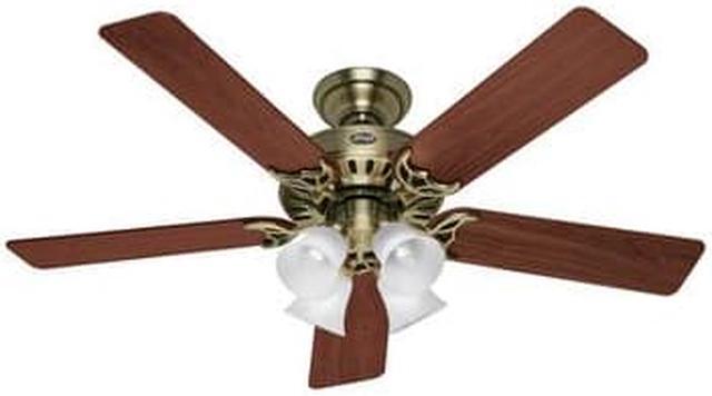 Alt view image 2 of 7 - 20182 The Studio Series 52 in. Antique Brass Ceiling Fan with Light