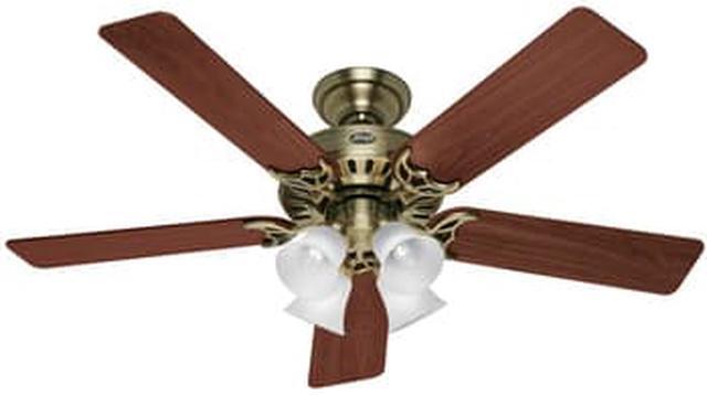 Alt view image 3 of 7 - 20182 The Studio Series 52 in. Antique Brass Ceiling Fan with Light