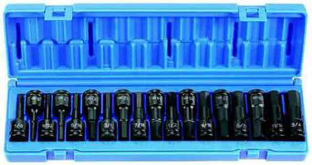 Alt view image 4 of 7 - Grey Pneumatic 1598HC 1/2" Drive 18 Pc. Combo Hex Driver SAE/Metric Set