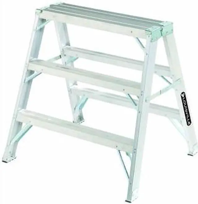 Alt view image 2 of 5 - LOUISVILLE L-2032-03 Sawhorse Ladder, Aluminum, 34" W x 37" H