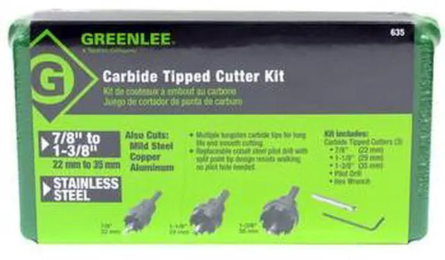Alt view image 3 of 9 - Greenlee 635 5-Piece Carbide Tipped Hole Cutter Kit