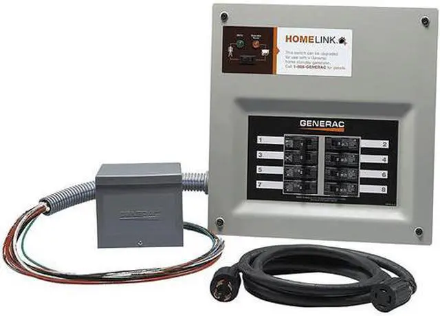 Alt view image 2 of 3 - Generac 30 Amp indoor transfer switch kit for 8-10 circuit Model# 6853
