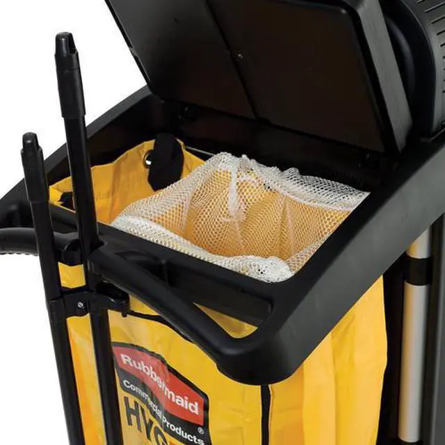 Alt view image 3 of 8 - High-Security Healthcare Cleaning Cart, 22w x 48.25d x 53.5h, Black 9T7500BK