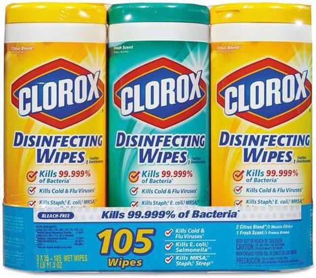 Alt view image 12 of 20 - Clorox 30112 Disinfecting Surface Cleaner Wipes Value Pack Scented 105 ct Total