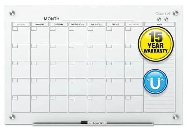 Alt view image 7 of 15 - Quartet GC3624F Infinity Magnetic Glass Calendar Boards, 2' x 1.5'