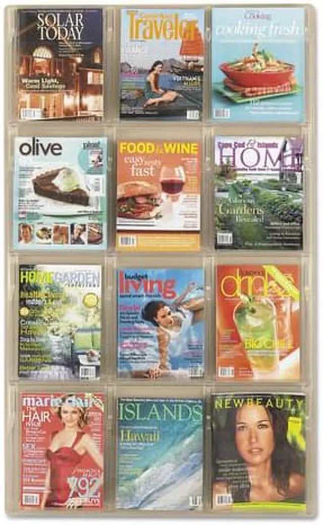 Alt view image 7 of 20 - Safco Reveal Clear Literature Displays 12 Compartments 30w x 2d x 49h Clear
