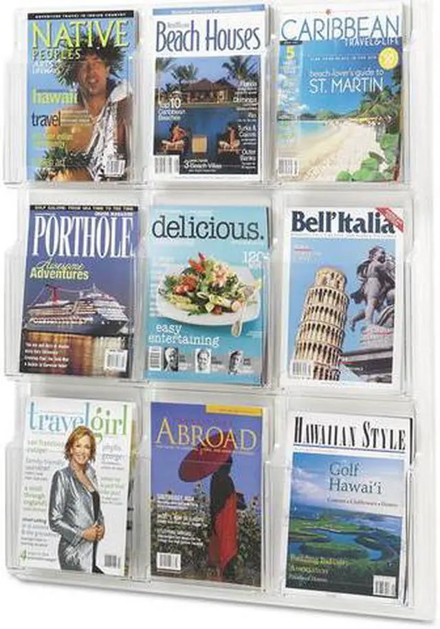Alt view image 12 of 20 - Safco Reveal Clear Literature Displays Nine Compartments 30w x 2d x 36-3/4h