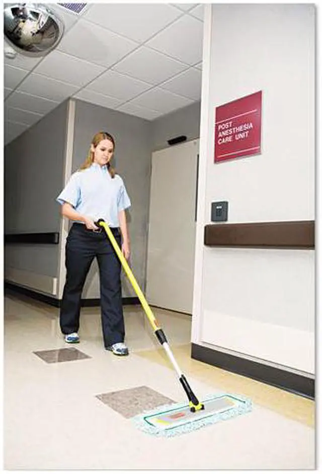 Alt view image 5 of 6 - Rubbermaid - RCP Q418 - Dust Pad w/Fringe, Microfiber, 18 Long, Green, 6/Carton