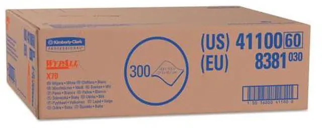 Alt view image 6 of 20 - WYPALL X70 Wipers, Flat Sheet, 14 9/10 x 16 3/5, White, 300/Carton