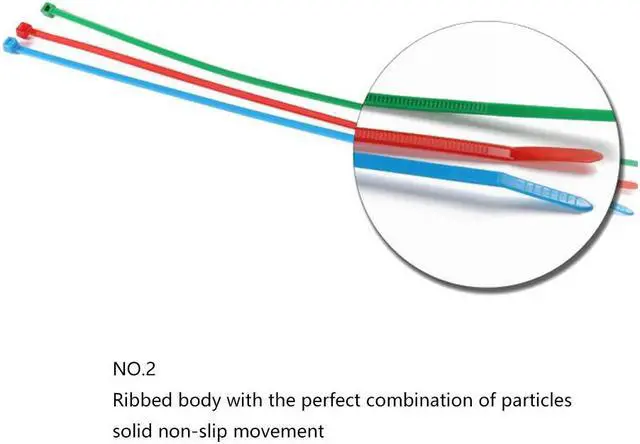 Alt view image 2 of 6 - 3*100mm Colorful Self-Locking Nylon Cable Ties480Pcs/Box Cable Zip Tie Loop Ties For Wires Tidy