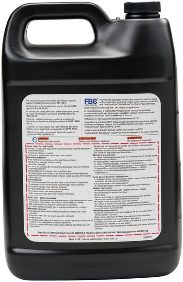 Alt view image 6 of 12 - RIDGID 32808 Cutting Oil,1 gal,Can