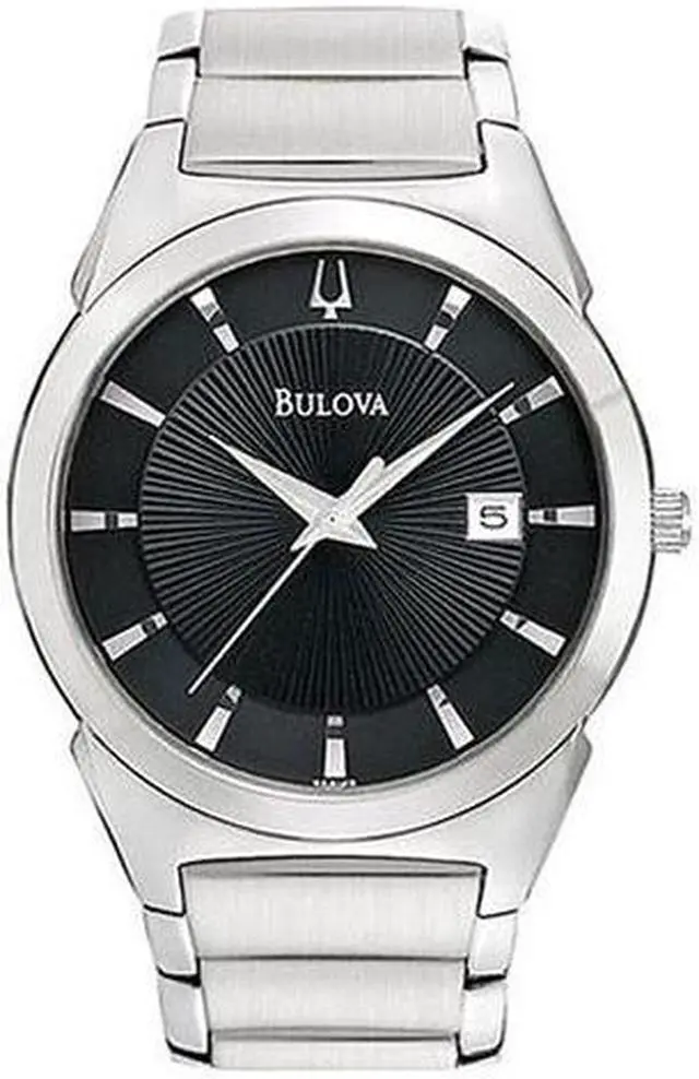 Alt view image 2 of 20 - Bulova Steel Bracelet Date Window Black Dial Men's watch #96B149