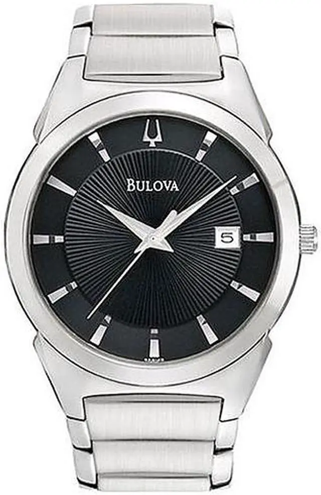 Alt view image 4 of 20 - Bulova Steel Bracelet Date Window Black Dial Men's watch #96B149