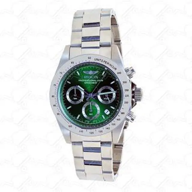 Alt view image 4 of 11 - Invicta 14384 Men's Green Dial Stainless Steel Speedway Chronograph