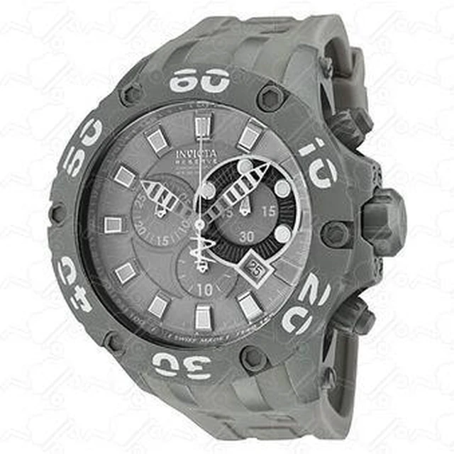 Alt view image 7 of 7 - Invicta Men's Reserve Chronograph Grey Dial Grey Polyurethane