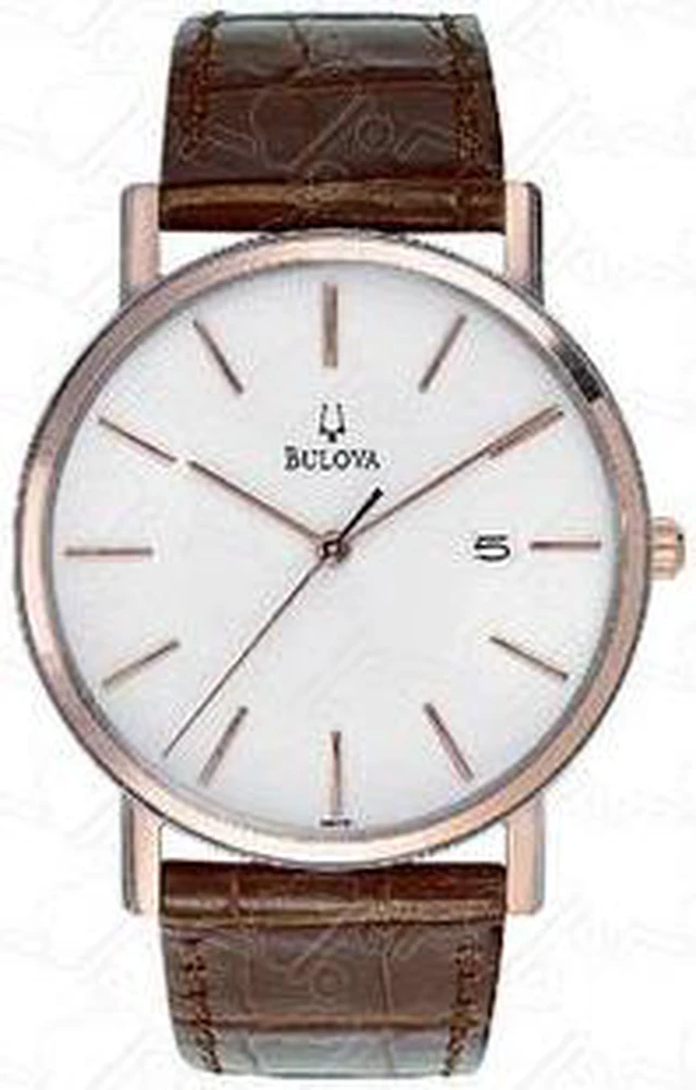 Alt view image 12 of 20 - Bulova Mens Two-Tone Rose Gold Brown Leather Band Quartz Watch 98H51