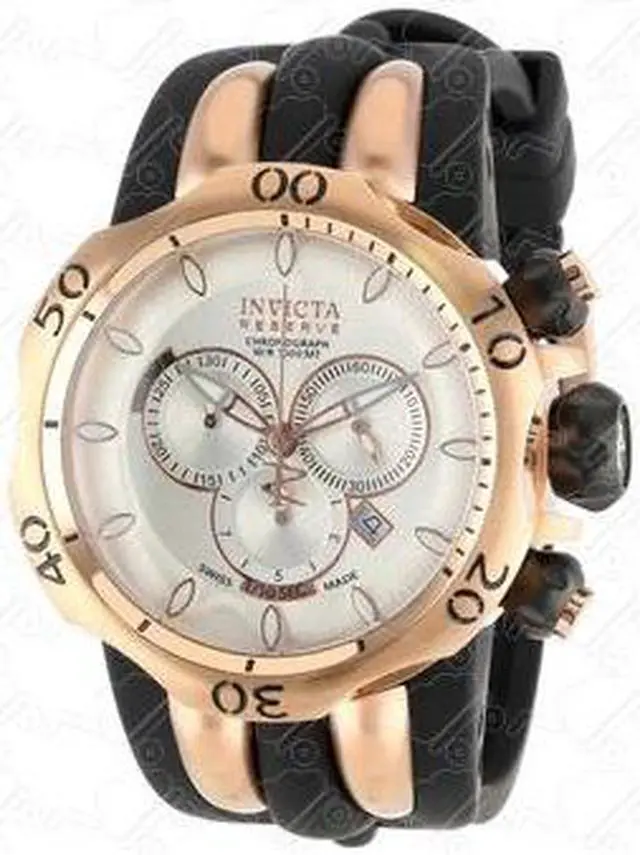 Alt view image 4 of 18 - Invicta 10832 Men's Reserve Venom Rose Gold Tone Silver Dial Rubber Strap Chrono