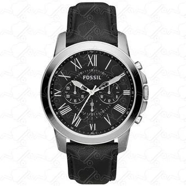 Alt view image 7 of 18 - Fossil Grant Black Dial Black Leather Mens Watch FS4812