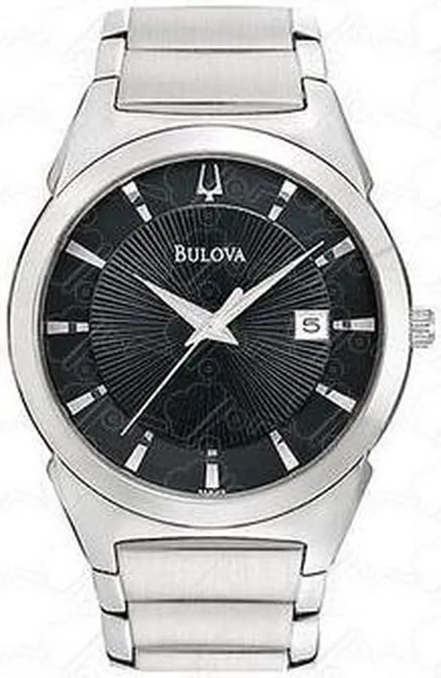 Alt view image 8 of 20 - Bulova Steel Bracelet Date Window Black Dial Men's watch #96B149