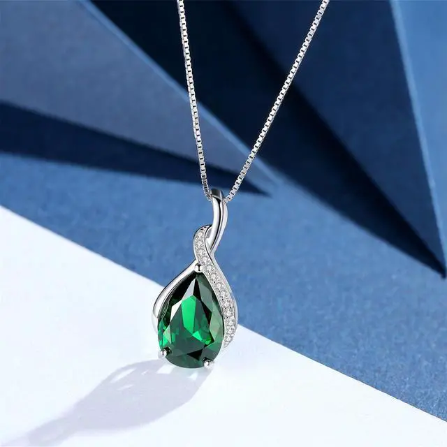 Alt view image 4 of 7 - Mabella Sterling Silver Simulated Blue Topaz Birthstone Pendant Necklace, Gifts for Women