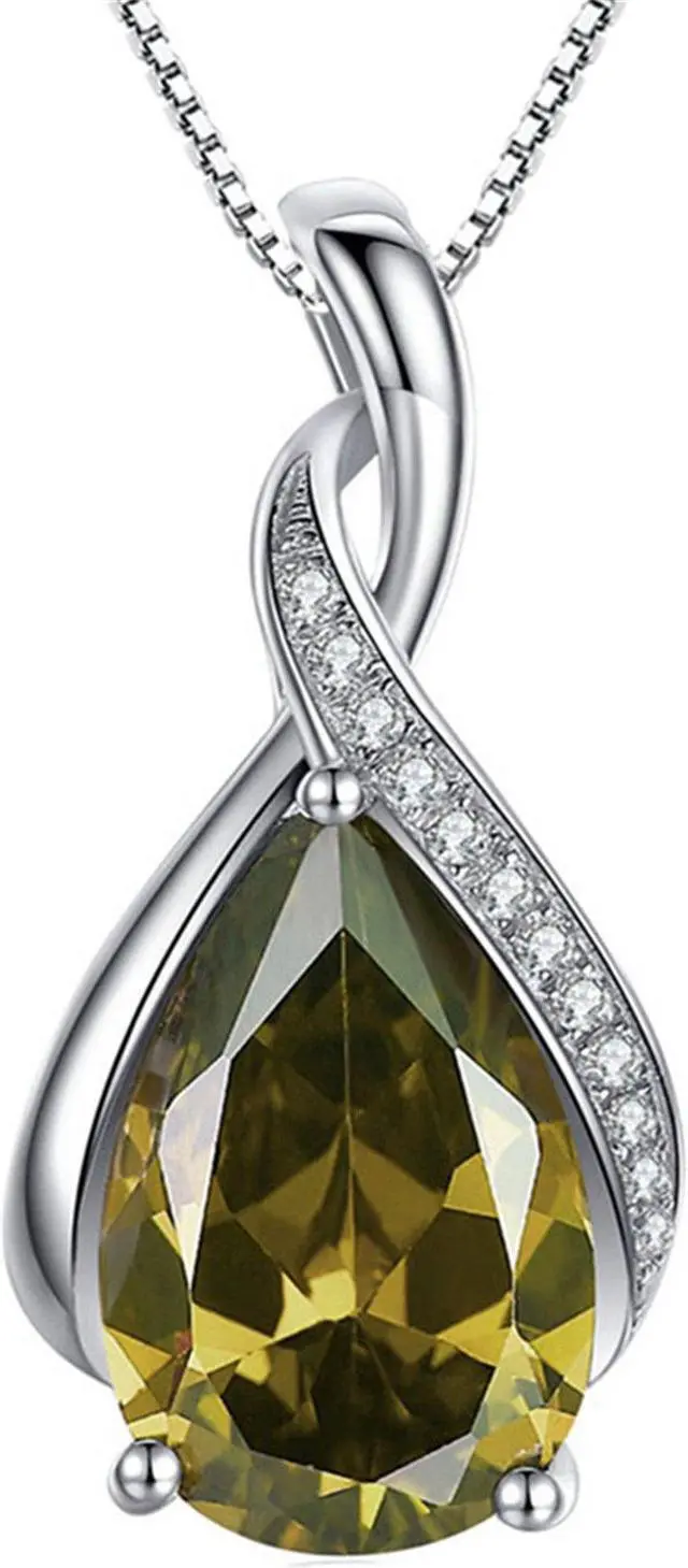 Main image of Mabella Sterling Silver Simulated Blue Topaz Birthstone Pendant Necklace, Gifts for Women