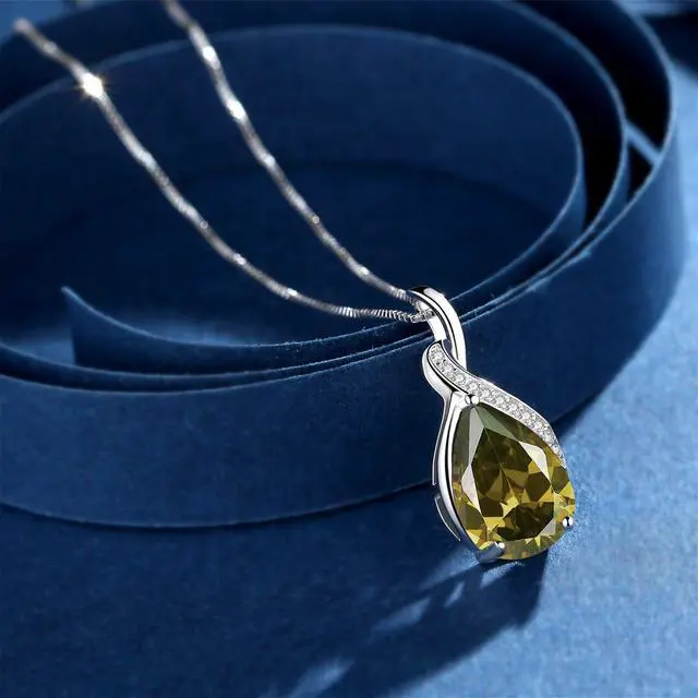 Alt view image 5 of 7 - Mabella Sterling Silver Simulated Blue Topaz Birthstone Pendant Necklace, Gifts for Women