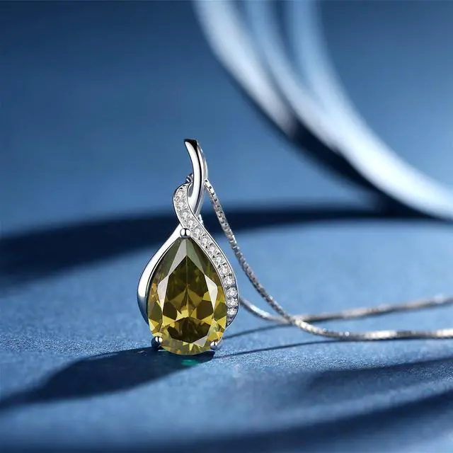 Alt view image 2 of 7 - Mabella Sterling Silver Simulated Blue Topaz Birthstone Pendant Necklace, Gifts for Women