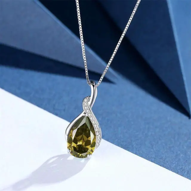 Alt view image 3 of 7 - Mabella Sterling Silver Simulated Blue Topaz Birthstone Pendant Necklace, Gifts for Women