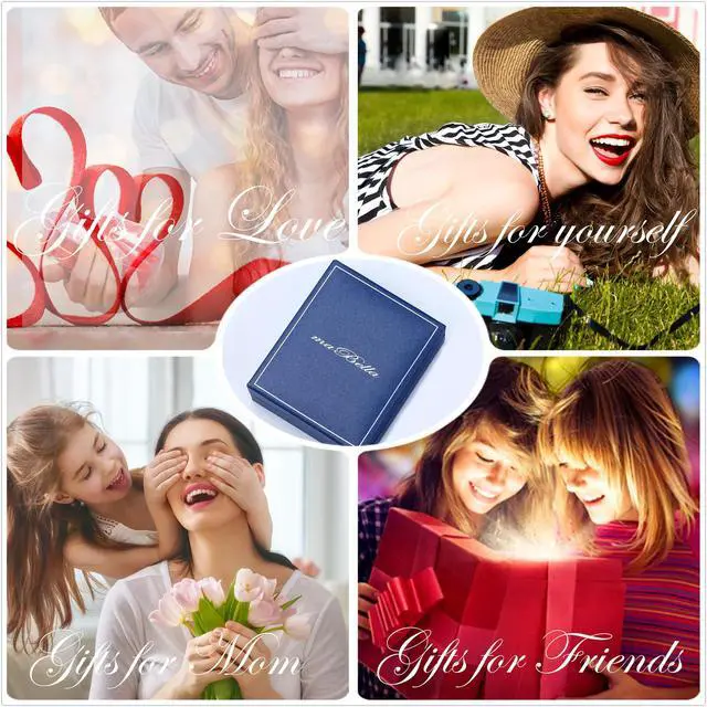 Alt view image 7 of 7 - Mabella Sterling Silver Oval Cut Simulated Ruby Pendant Necklace, Mother's Day Gifts for Women
