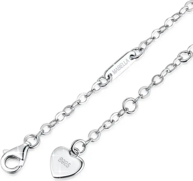 Alt view image 6 of 7 - Mabella Anklets Bracelet 18K Gold plated Sterling Silver Adjustable Infinity Endless Love Heart Charm Jewelry Gifts for Her