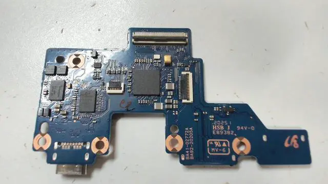 Alt view image 2 of 3 - Terra_Sub Samsung Chromebook XE930QCA USB-C I/O Board With Cables BA92-20205A BA41-02772A I/O Boards- Video Audio USB IR DC TV PWR - OEM