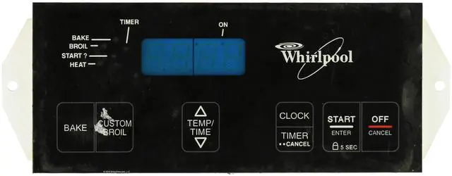 Main image of Whirlpool Range 8053151 Control Board W/ Black Overlay
