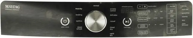 Main image of Maytag Dryer W10825124 Control Panel