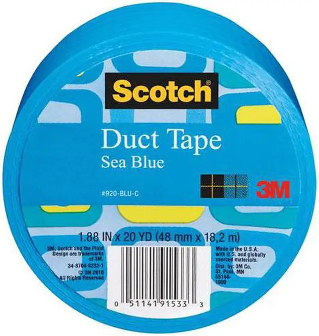 Alt view image 3 of 20 - 3m 20 Yards Sea Blue Duct Tape  920-BLU-C